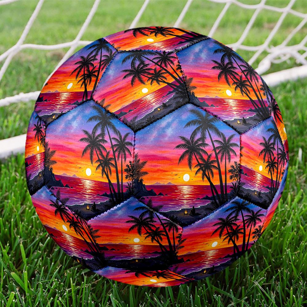 1pc Beach Sunset Scene Durable Size 5 Soccer Ball Professional Match Training Football Indoor &Outdoor Sports Ball p60197