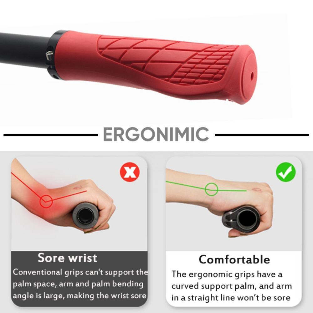2 Pcs Anti-Slip Bicyle Lockable Grips Ergonomic Bicycle Accessories