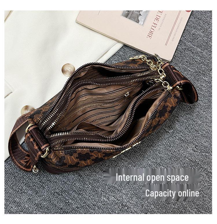 New Women's High-End Printed Shoulder Handbag - Large Capacity & Versatile Crossbody