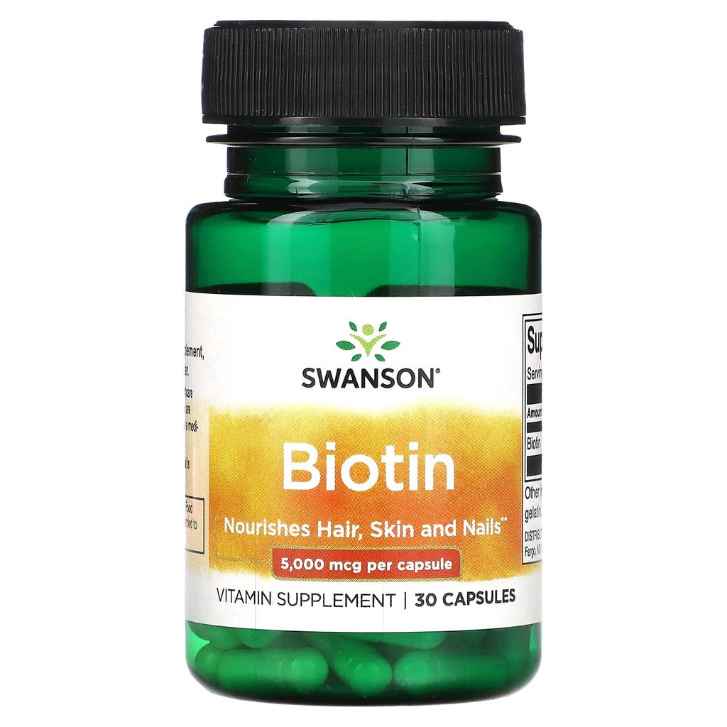 Swanson Biotin, 5,000 Mcg, 30 Capsules
