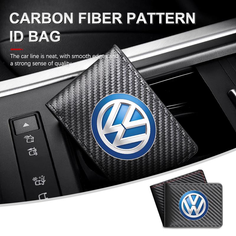 BAG1 For Volkswagen VW Carbon Fiber Car Men's Card Bag Storage With Multiple Cards Polo Jetta Sagitar Magotan Passat B5 B6 B7 CC