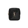 Ysl Jamie Золотой Логотип Куб Геометрическая Форма Подвеска Заплатка из Замши и Кожи Кошелек из Кожи Ягненка Женский кошелек Черный 669964-1QS91-1000