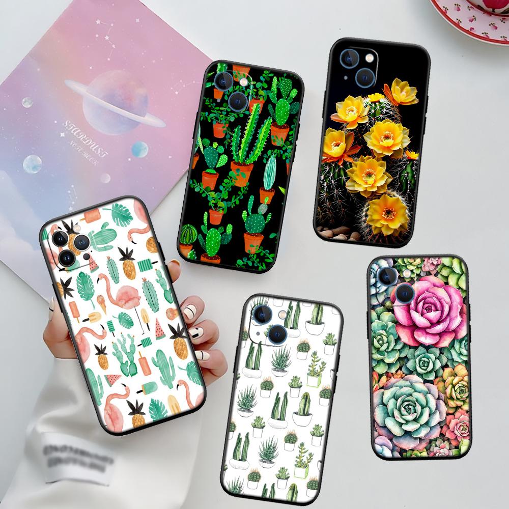 RA33 Watercolour Cacti Succulent New High-End Shell Phone Case for iPhone 16 15 14 13 12 Pro Max Plus Mini
