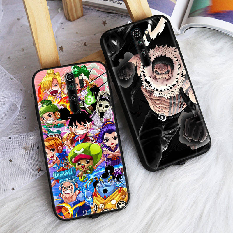Черный чехол для Xiaomi Poco X6 X4 M5 M6 F5 F6 C65 C55 C50 C51 C40 Pro Redmi 14C A3X 13C 12C 11T 10A 9C Note 7 6 8A Plus W-77 One Piece Anime