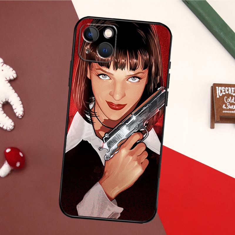 Чехол Mia Pulp Fiction для iPhone 17 Pro Max 16 15 14 13 11 12 Pro Max mini 15 16 Plus 16e 17 Air Задняя крышка