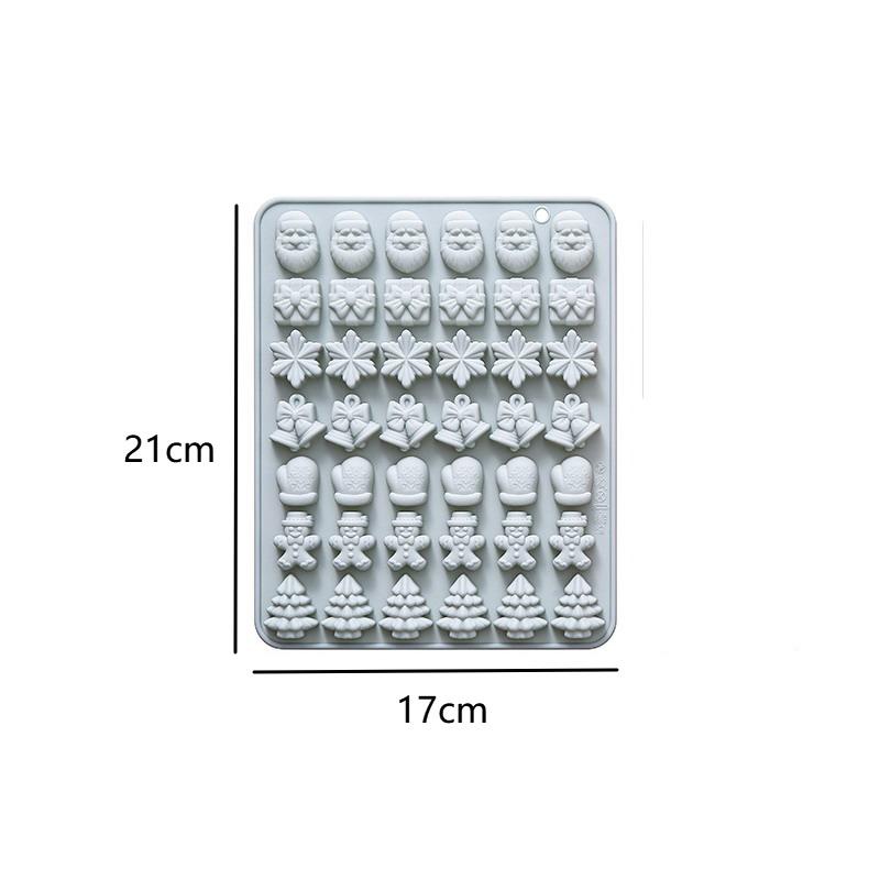 Форма для шоколада «Санта Клаус» и «Снежинка» на 42 ячейки, силиконовая форма для конфет, антипригарные инструменты для выпечки тортов для восхитительных праздничных угощений
