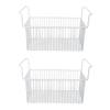 2Pcs Freezer Organizer Bins Steel Wire Large Capacity Strong Bearing Freezer Basket with Handle for