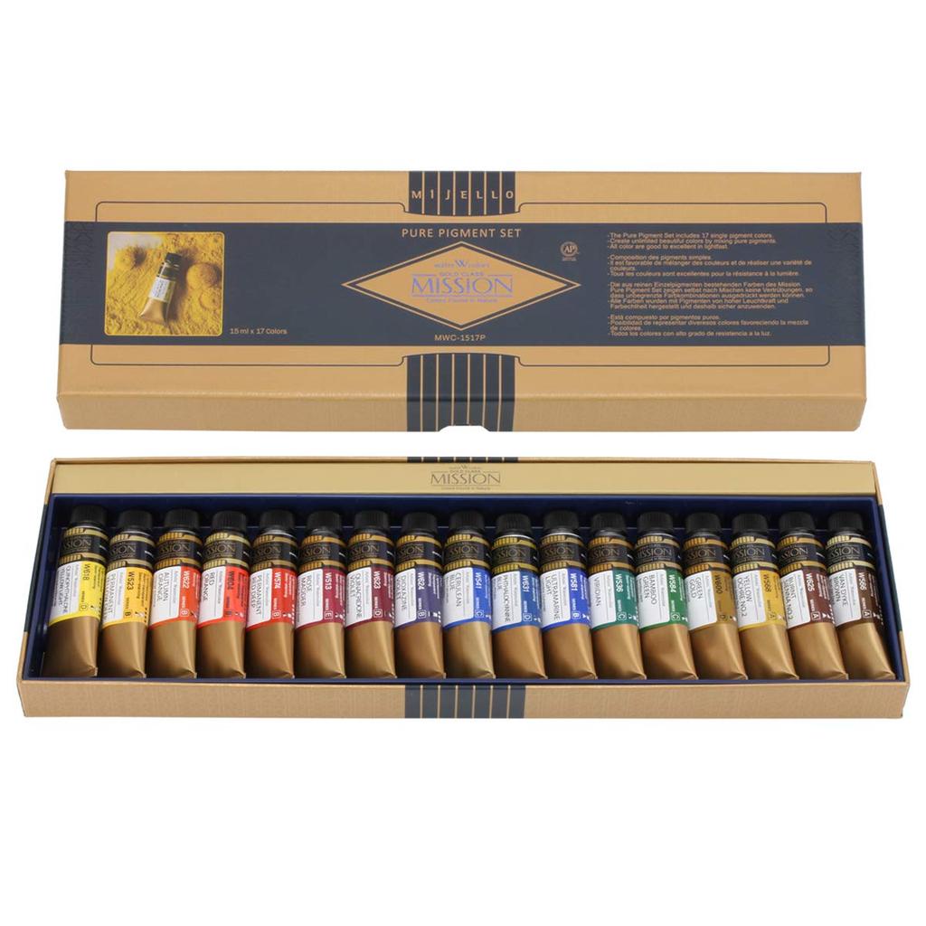 Mission Gold Class Pure Pigment Set 15ml X 17 Colors Set Gold Class Water Color Watercolor Highest Grade Color For For For Sketching For Art