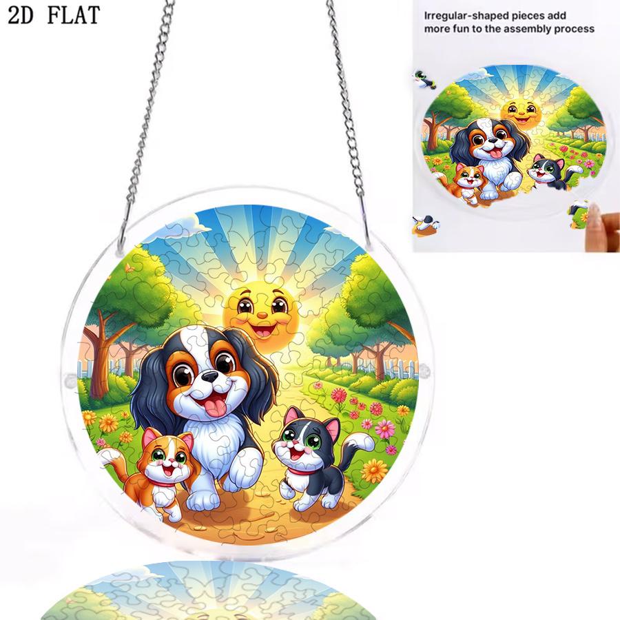 2D Flat, 1pc, 2D Flat Meadow Playmate Themed Design, 2D Flat Acrylic Suncatcher Window Hanging Ornament, Suitable as a Birthday Gift for Women, Men, a
