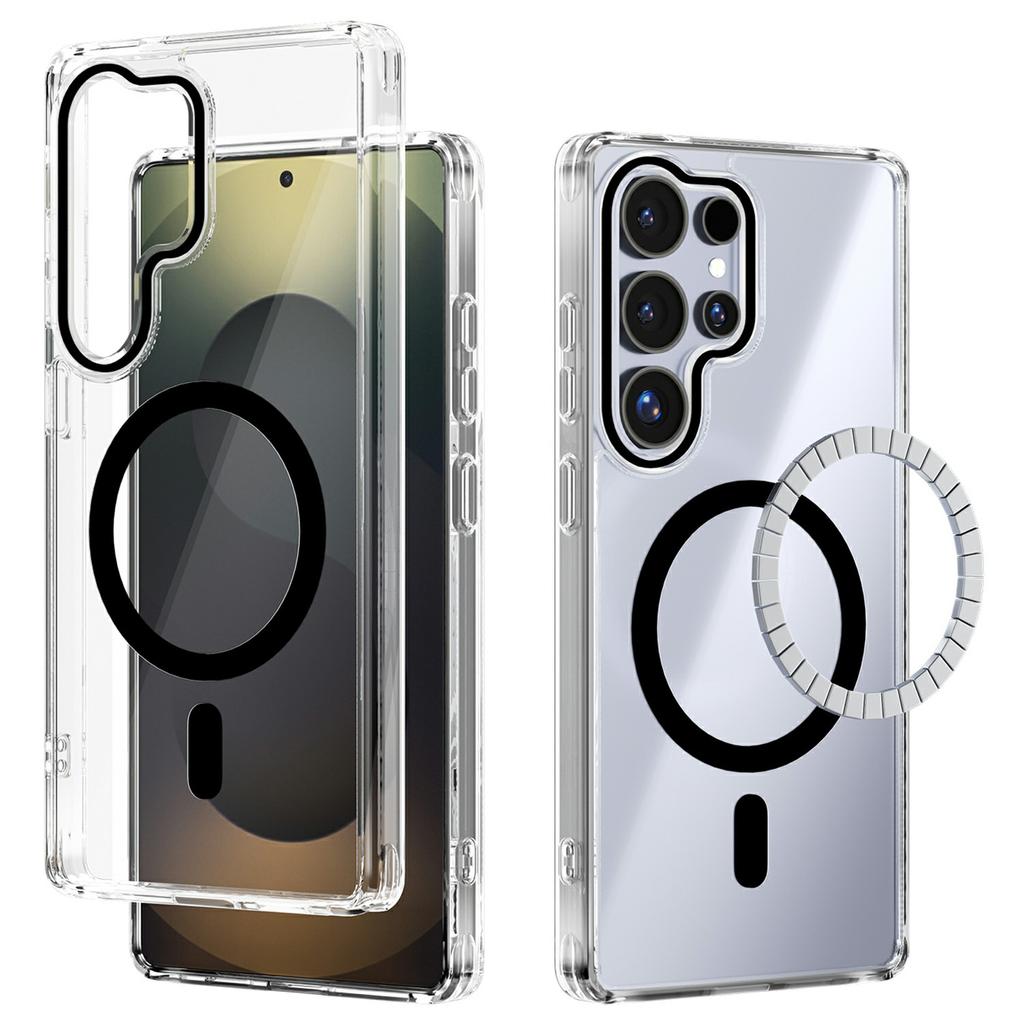 For Samsung Galaxy S25 Ultra Case Compatible with MagSafe Anti Scratch Clear TPU PC Phone Back Cover