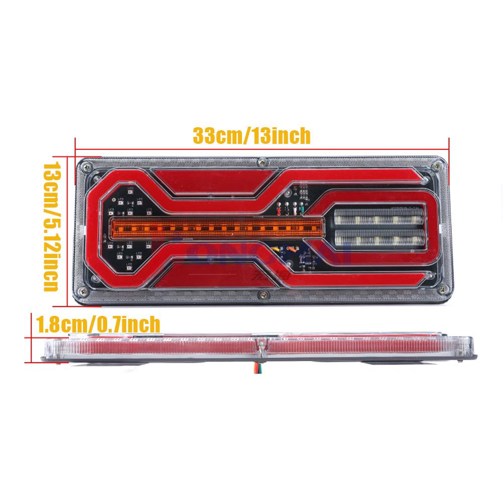 2PCS 24V LED Truck Rear Lights with Turn Signal LED Tail Lights Brake Reverse Indicator for Campers Cargo RV Tractor Taillights