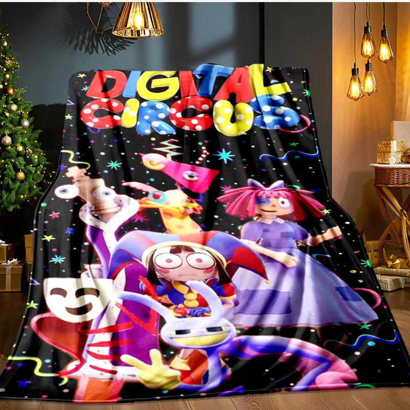 Digital Circus Adventure Blanket Flannel Throw for Sofa, Indoor, Camping, Living Room, Office, Chair, And Bed Soft Birthday Gift