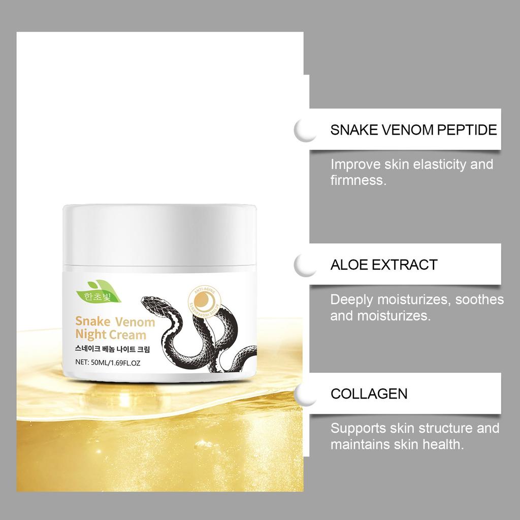 Snake Night Cream Daily Facial Care Deep Nourishing Facial Skin Delicate And Smooth