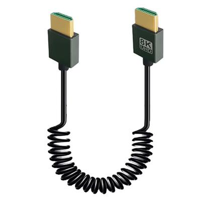 Кабель HDMI 2.1 8K 60 Гц, пружинный, длина 0,5 м