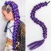 32-дюймовый плетеный фиолетовый хвост с блестящими нитями для волос, парик, супердлинные наращивания, блестящие нити для волос для детской вечеринки, фиолетовый парик