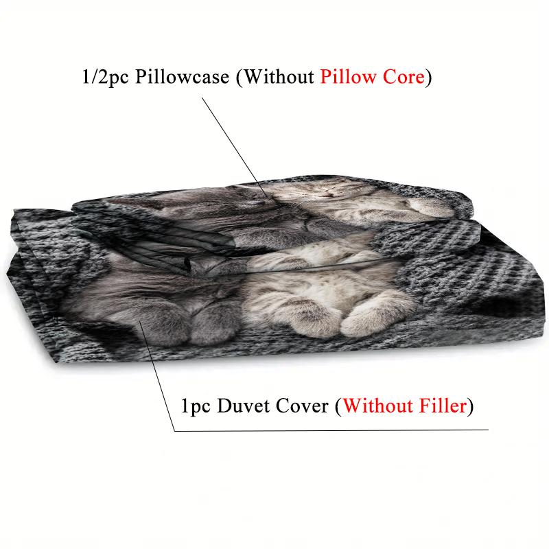 Очаровательный пододеяльник с принтом кота, наволочка, мягкие постельные принадлежности, аксессуары, домашний декор, милые пододеяльники на тему животных