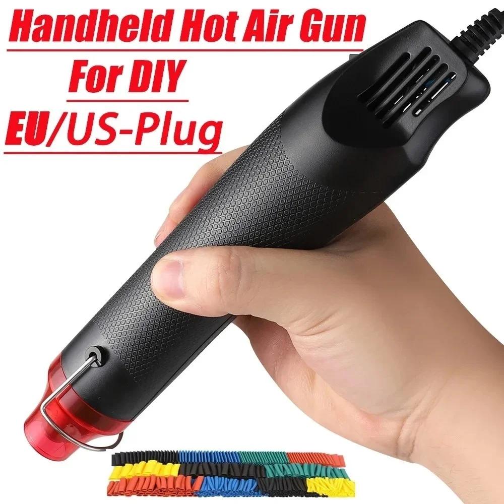 300W Electrical Mini Heat Gun Handheld Hot Air Gun with 300PCS Heat Shrink Butt for DIY Craft Embossing Shrink Wrapping PVC