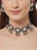Последний стильный модный этнический чокер из окисленного серебра, набор украшений для женщин
