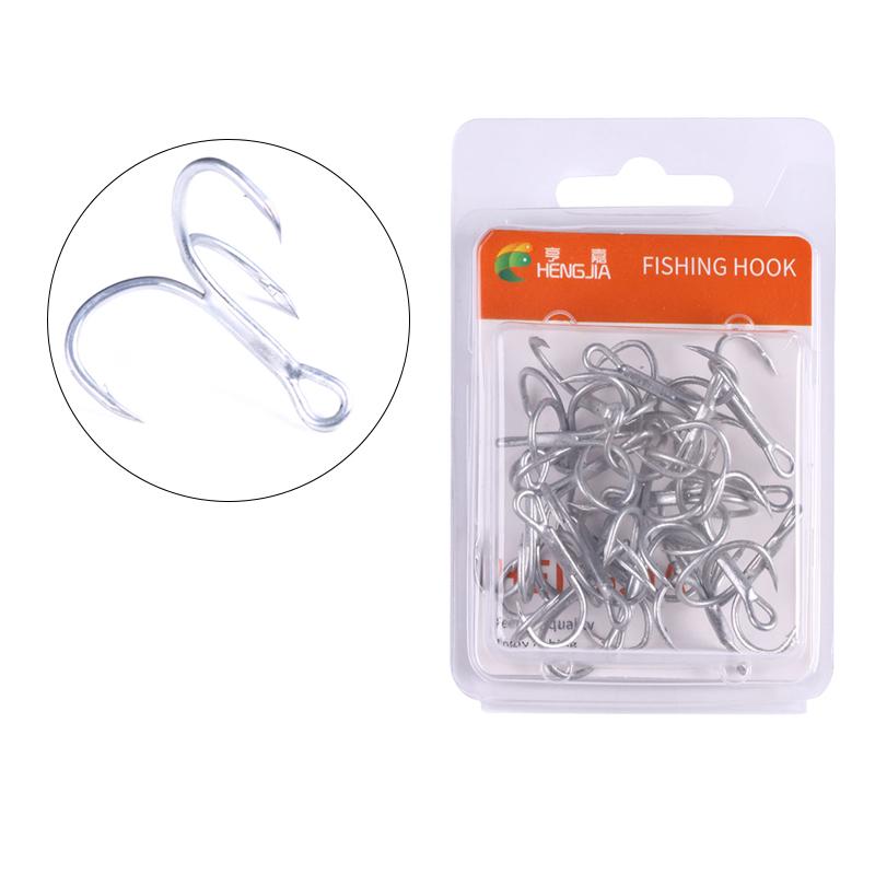 20Pcs/box Fishing Triple Hooks Casting Fishing Hook High Carbon Steel Super Sharp Strength Carbon Steel Angle Hook