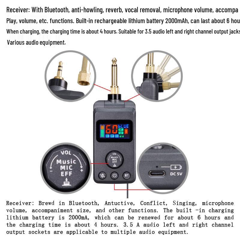 Универсальный беспроводной Bluetooth-микрофон M50 с DSP, защитой от обратной связи и реверберацией для пения и домашнего развлечения KTV