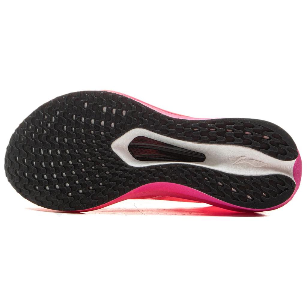 Женские беговые кроссовки Li Ning Feidian 5 Challenger, низкие, флуоресцентно-оранжевые с рисунком «Пламя», ARMV002-27