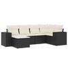 VidaXL Salon de Jardin avec Coussins 6 pcs, Canapés de Terrasse, Ensemble de Meubles de Patio, Mobilier d'Extérieur, Noir 3222855