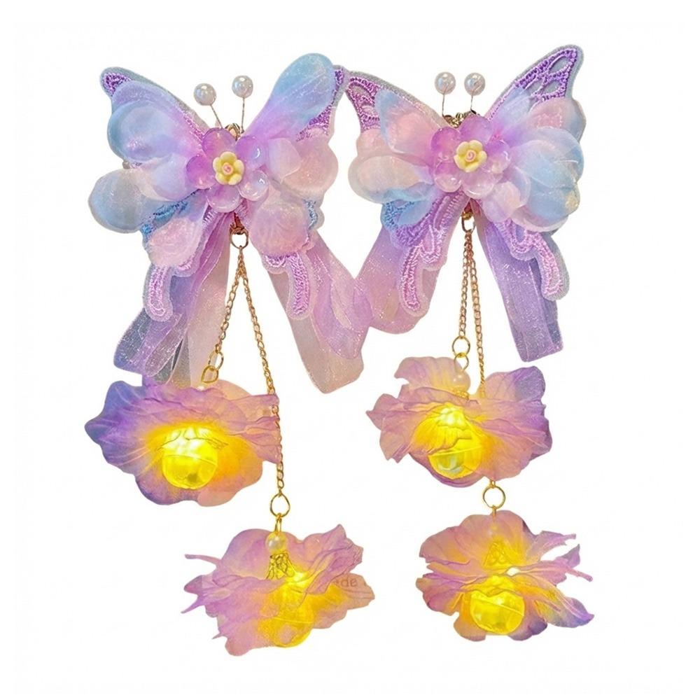 2pcs/set Extra Large Faux Flower Hairpin Silk Ancient Hair Ornaments  Children's Use