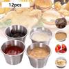 12PCS/SET Stainless Steel Barbecue Dipping Cup 304 Stainless Steel Seasoning Dish  Barbecue Season
