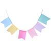 4M Colorful Jute Linen Flags Pennant Birthday Bunting Banners Wall Hanging Wedding Hanging Banner Party Garland For Home Decor