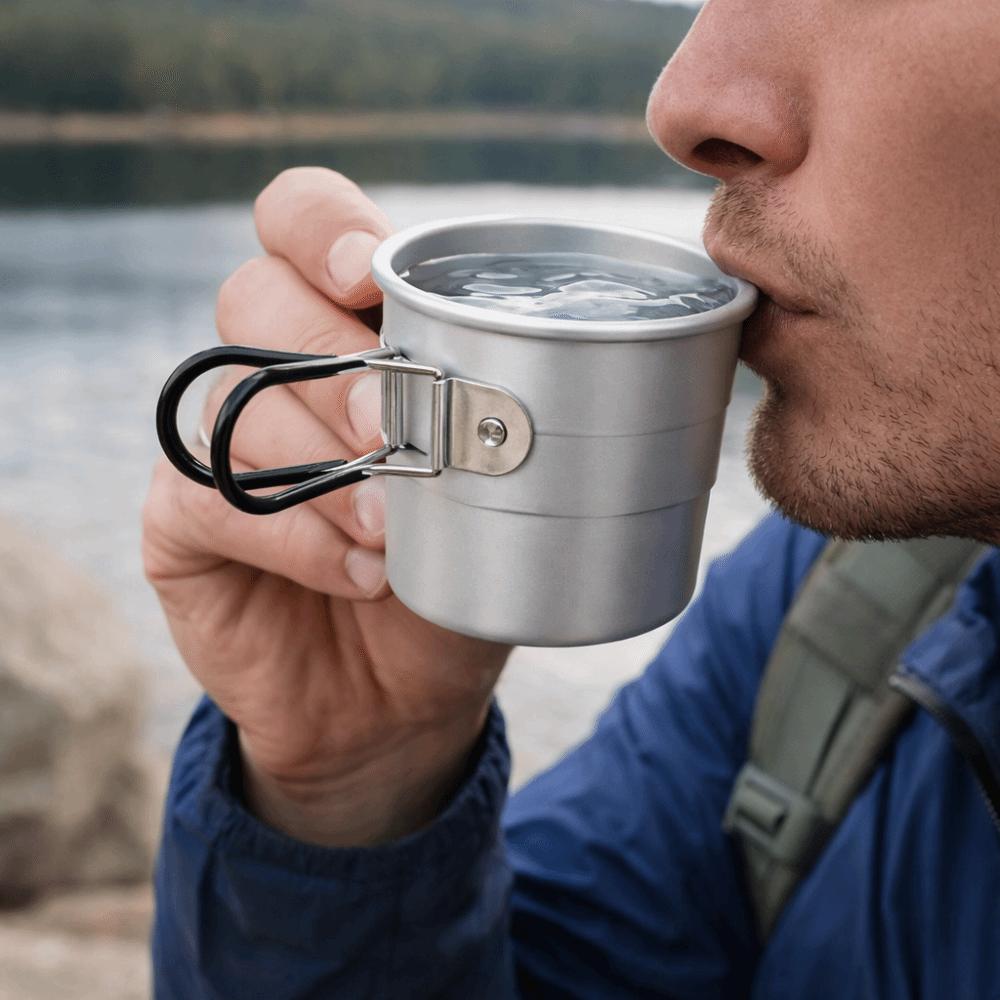 Reusable Aluminum Zinc Zinc Alloy Cup 150 ML Coffee Cup Tea Cup Outdoor Cup  Camping