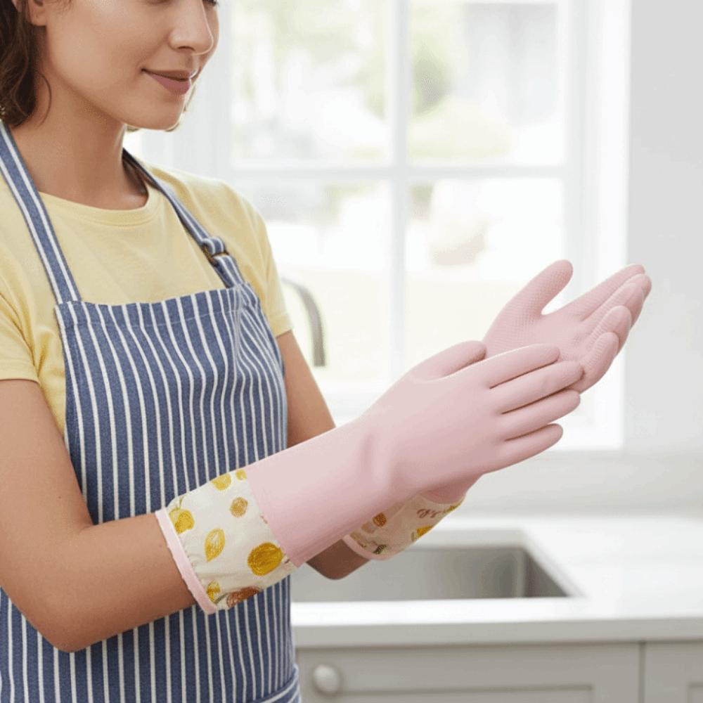 Thick Velvet Washing Gloves Waterproof Dish Washing Gloves Cleaning Gloves  Bowl Cleaning