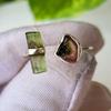 Natural Green Pencil Watermelon Tourmaline 925 Sterling Silver Ring 7 US, A 73