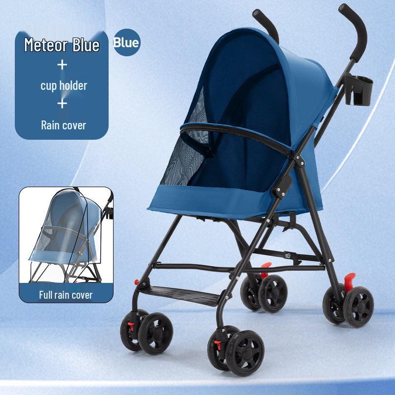 Lightweight Foldable Pet Stroller for Small & Medium Dogs and Cats - Detachable for Outdoor Walks