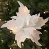 New 26cm Poinsettia Glitter Flower DIY Fake Flowers Christmas Flowers Large Wedding Decor Xmas Tree Decorations