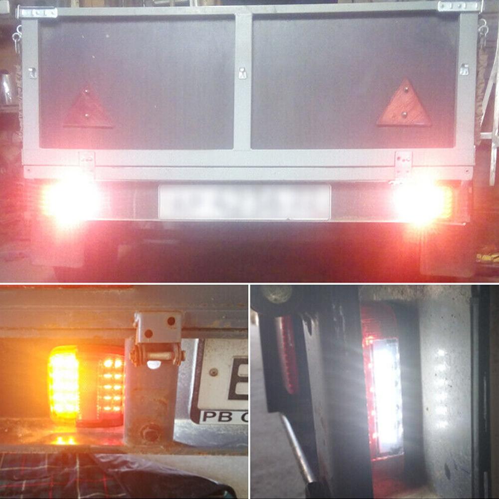 2Pcs 12V 26LED Truck Rear Taillight Turn Signal Indicator Tail Light Car Number Plate Light Rear Reverse Brake Stop Lamp Trailer Caravan
