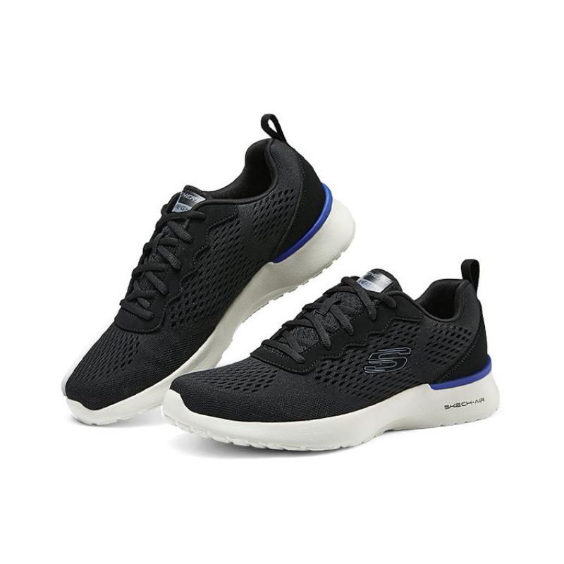 Skechers Skech-Air Dynamight Мужские Легкая Амортизация Ретро Низкие Повседневные Кроссовки Черно-Синие 232291-BKBL
