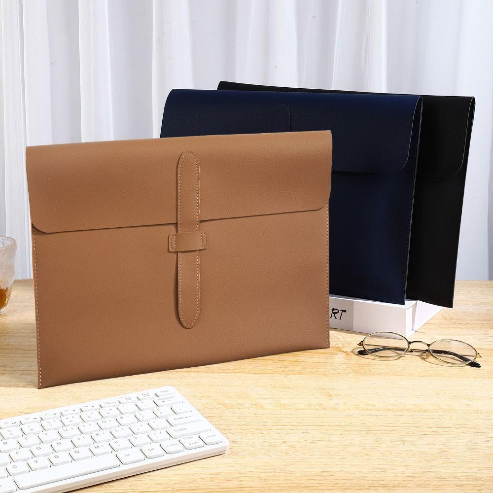 Waterproof Business Leather Document Bag Simple Data Contract Bill File Bag  Office School Supplies
