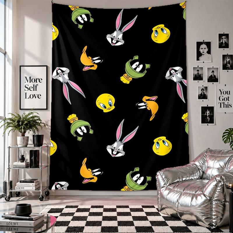 Wall TapestryLooney Tunes Art Hanging Cloth Decorative Background Cover for Room Decoration