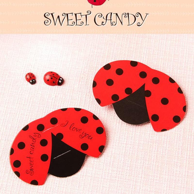 50 шт. вешалка для насекомых декоративная открытка милые насекомые пчелы божья коровка бабочка форма леденец упаковка карта