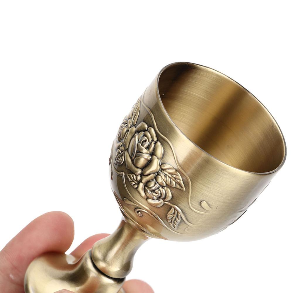 Flower Embossed Vintage Wine Cup Metal Chalice Cup Goblets & Chalices Communion Cups Church Use