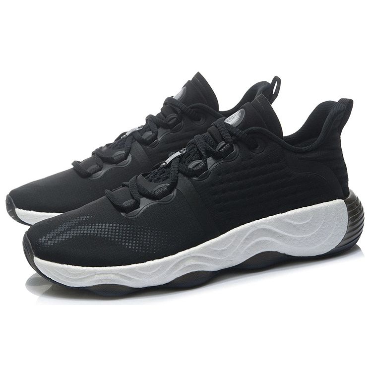 Li-Ning Unbounded 3 амортизирующие нескользящие износостойкие поддерживающие легкие низкие повседневные туфли мужские кроссовки черные AFPR029-2
