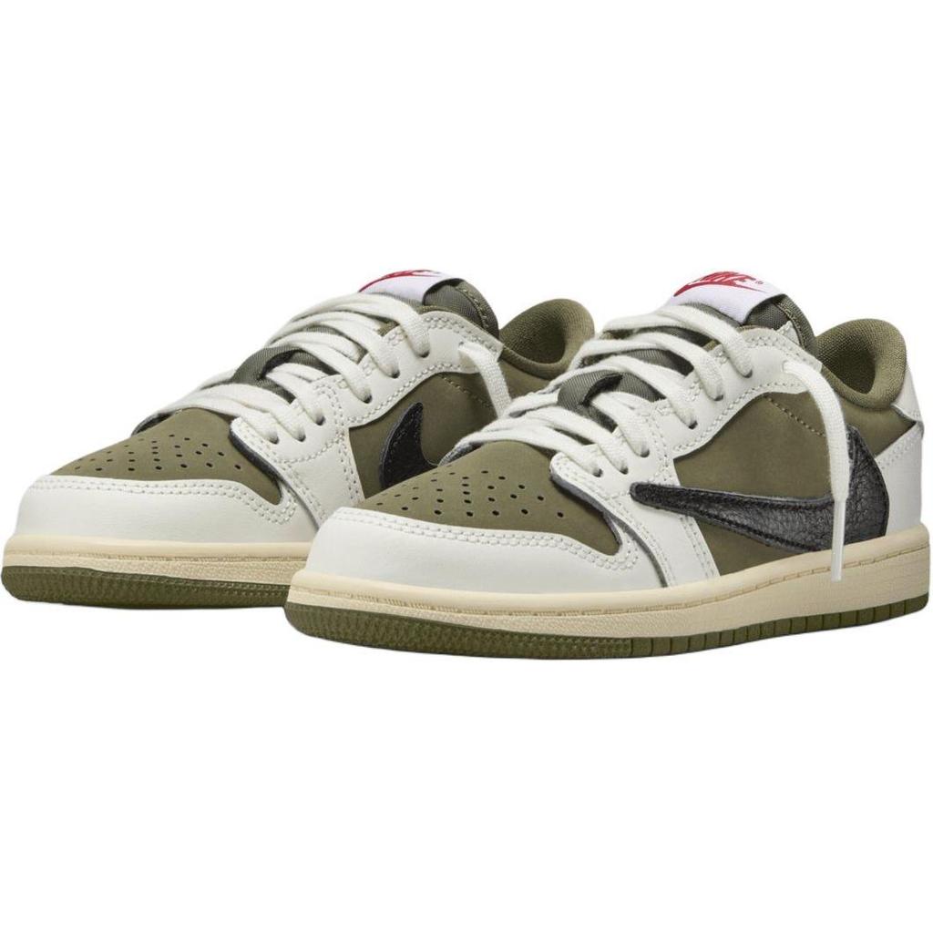 Кроссовки Travis Scott x Air Jordan 1 Retro Low OG SP PS Reverse Olive / Medium Olive Kids Green Black Sail DO5442-200