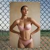 Винтажный розовый корсет Алюминиевое настенное искусство 8x12 дюймов Ретро домашний декор для женщин