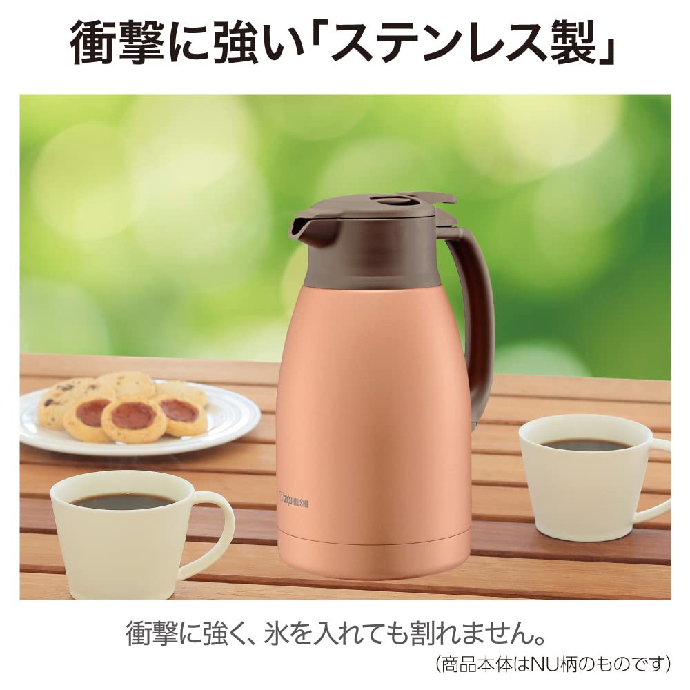 Zojirushi Thermos Stainless Steel Wide Mouth Stainless Steel Vacuum Heat and Cold Matte Pot, 1.5L, Tabletop, (Approx. 6.5cm), Double-Walled Flask,