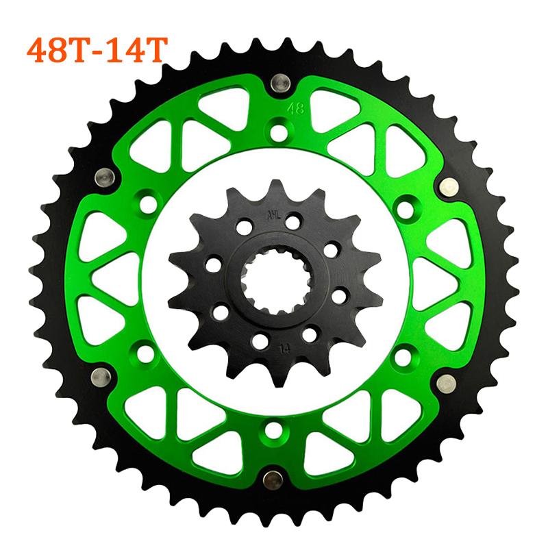 Road Passion Motorcycle 520 45T ~ 52T 13T 14T Front Rear Sprocket Chain Wheel For KAWASAKI 450 KLX450R KX450F KLX450 R F KLX 450