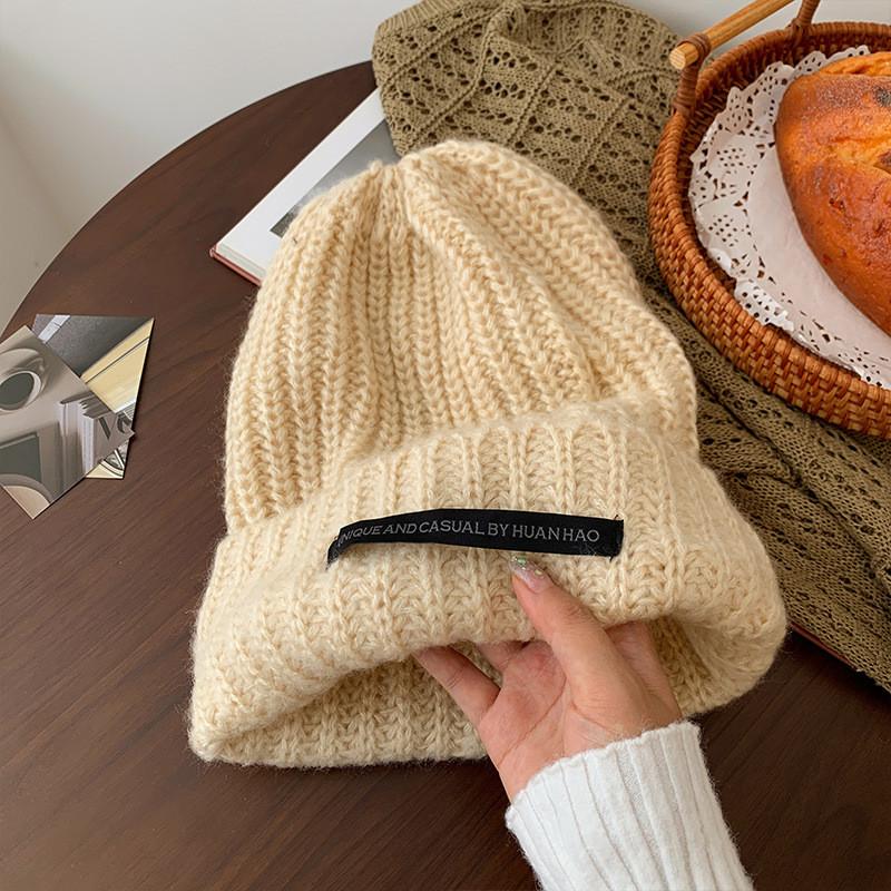 Elegant Cozy Winter Knit Hat For Women Warm Loose-fit Beanie In Trendy Colors