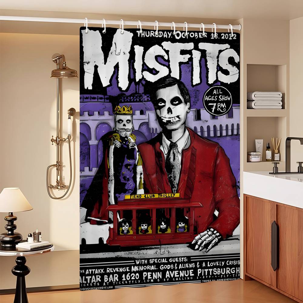 M-Misfits Hot 1 Piece Of 150X180Cm Printed Shower Curtain Partition Bathroom Waterproof And Mold Resistant