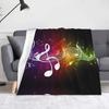 Music Notes Simple Fashion Casual Warm Flannel Blanket Soft Comfort Decorative Blanket Suitable For Sofa Bed