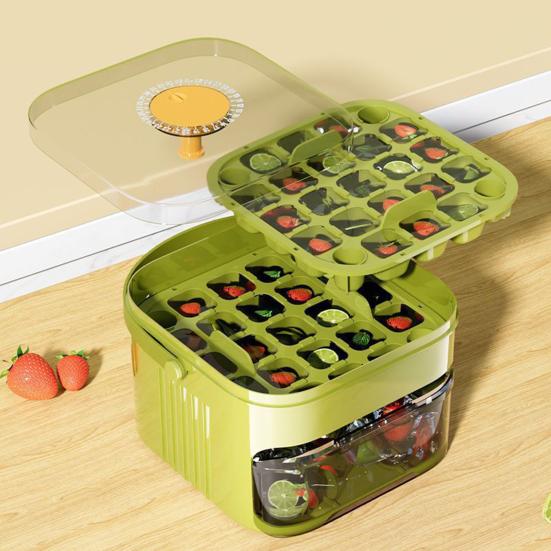 Форма для льда с крышкой и лопаткой для льда, штабелируемый двухслойный лоток для льда, выдвижной ящик для льда, устройство для изготовления кубиков льда для коктейлей, виски