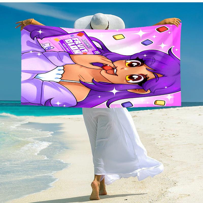 1pc Anime A-AphmauS Beach Towel, Comfortable and Thick, and Swimming/Bath/Picnic/Camping Towel, Suitable for Seaside Beaches